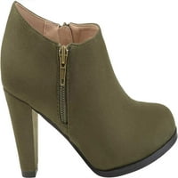 Női Journee gyűjtemény Sanzi Shootie Olive Fau Suede 5. M