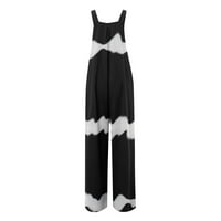 Női Jumpsuits elegáns overall nyári alkalmi laza ujjatlan Patchwork kettős zsebek Virágmintás Boho széles láb vállpántos