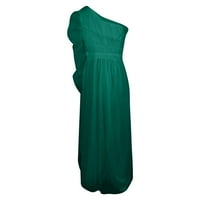 Női ruhák teljes hosszúságú szabadidős szilárd hosszú ujjú A-Line Scoop nyak ruha zöld 5XL
