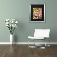 Védjegy képzőművészet Dallas Texas Skyline BG-1 Marlene Watson vászon művészete, fehér matt, ezüst keret